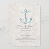 Royal Blue Rustic Anchor Save the Date einladen (Vorne/Hinten)