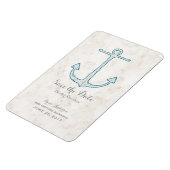Royal Blue Rustic Anchor Save the Date Magnet (Linke Seite)