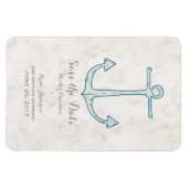 Royal Blue Rustic Anchor Save the Date Magnet (Horizontal)