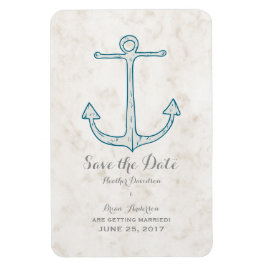 Royal Blue Rustic Anchor Save the Date Magnet
