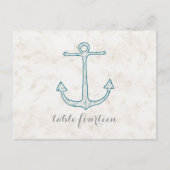 Royal Blue Rustic Anchor Tischnummer Postcard (Vorderseite)