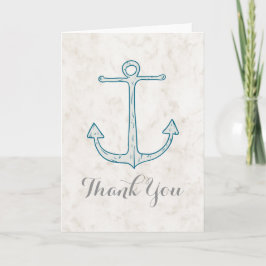 Royal Blue Rustic Anchor Wedding Dankeschön Card Dankeskarte
