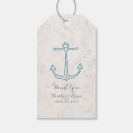 Royal Blue Rustic Anchor Wedding Geschenkanhänger