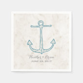 Royal Blue Rustic Anchor Wedding Serviette (Vorderseite)