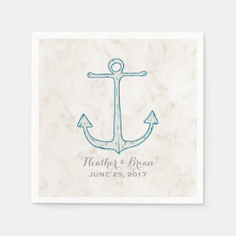 Royal Blue Rustic Anchor Wedding Serviette