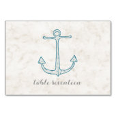 Royal Blue Rustic Anchor Wedding Table Tischnummer (Vorderseite)