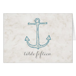 Royal Blue Rustic Anchor Wedding Tischnummer