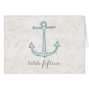 Royal Blue Rustic Anchor Wedding Tischnummer