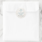 Royal Blue Rustic Anchor Wedding Vielen Dank Runder Aufkleber (Tasche)