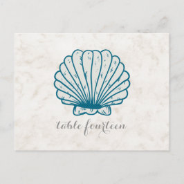 Royal Blue Rustic Seashell Tischnummer Postcard