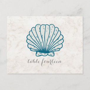 Royal Blue Rustic Seashell Tischnummer Postcard