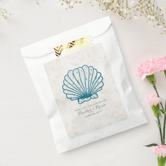 Royal Blue Rustic Seashell Wedding Geschenktütchen (Versiegelt)