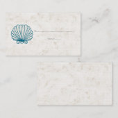 Royal Blue Rustic Seashell Wedding Platzkarten (Vorne/Hinten)
