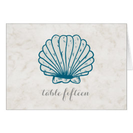 Royal Blue Rustic Seashell Wedding Tischnummer