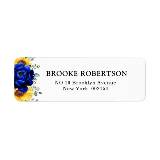Royal Blue Rustic Sonnenblume Moderne Blumenhochze (Vorne)