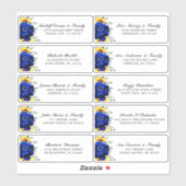 Royal Blue Rustic Sonnenblume Moderne Blumenhochze Aufkleber (Blatt)