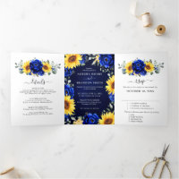Royal Blue Rustic Sonnenblume Moderne Blumenhochze