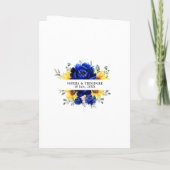 Royal Blue Rustic Sonnenblume Moderne Blumenhochze Einladung (Rückseite)