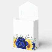 Royal Blue Rustic Sonnenblume Moderne Blumenhochze Geschenkschachtel (Geöffnet)