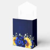 Royal Blue Rustic Sonnenblume Moderne Blumenhochze Geschenkschachtel (Geöffnet)