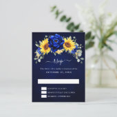 Royal Blue Rustic Sonnenblume Moderne UAWG Pos Postkarte (Stehend Vorderseite)