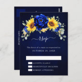 Royal Blue Rustic Sonnenblume Moderne UAWG Pos Postkarte (Vorne/Hinten)
