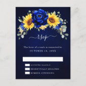 Royal Blue Rustic Sonnenblume Moderne UAWG Pos Postkarte (Vorderseite)