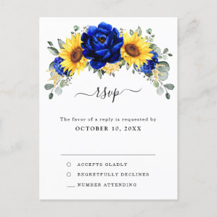 Royal Blue Rustic Sonnenblume Moderne UAWG Postkarte