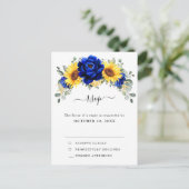 Royal Blue Rustic Sonnenblume Moderne UAWG Postkarte (Stehend Vorderseite)
