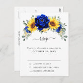 Royal Blue Rustic Sonnenblume Moderne UAWG Postkarte (Vorne/Hinten)