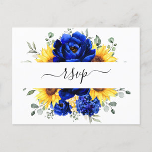 Royal Blue Rustic Sonnenblume Moderne UAWG Postkarte