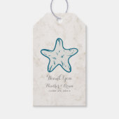 Royal Blue Rustic Starfish Wedding Geschenkanhänger (Vorderseite)