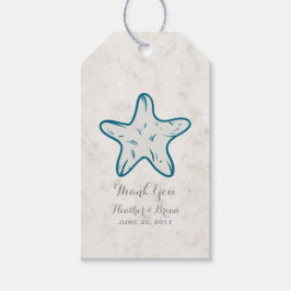 Royal Blue Rustic Starfish Wedding Geschenkanhänger