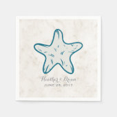 Royal Blue Rustic Starfish Wedding Serviette (Vorderseite)