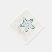 Royal Blue Rustic Starfish Wedding Serviette (Ecke)