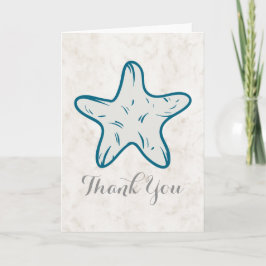 Royal Blue Rustic Starfish Wedding Vielen Dank Dankeskarte