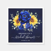Royal Blue Rustic Sunflower Modern Brautparty N Serviette (Vorderseite)