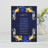 Royal Blue Rustic Sunflower Modern Seekarte I Einladung (Stehend Vorderseite)