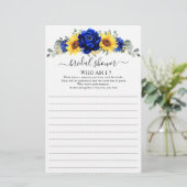 Royal Blue Rustic Sunflower Who I Game (Stehend Vorderseite)