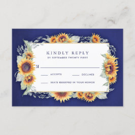 Royal Blue Rustic Wedding RSVP Cards