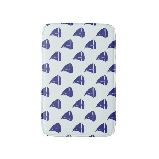Royal Blue Sailboat Patches Badematte (Vorderseite Vertikal)