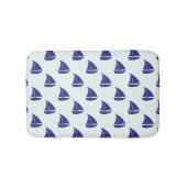 Royal Blue Sailboat Patches Badematte (Vorderseite)