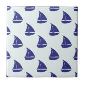 Royal Blue Sailboat Patches Fliese (Vorderseite)