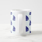 Royal Blue Sailboat Patches Jumbo-Tasse (Rückseite)