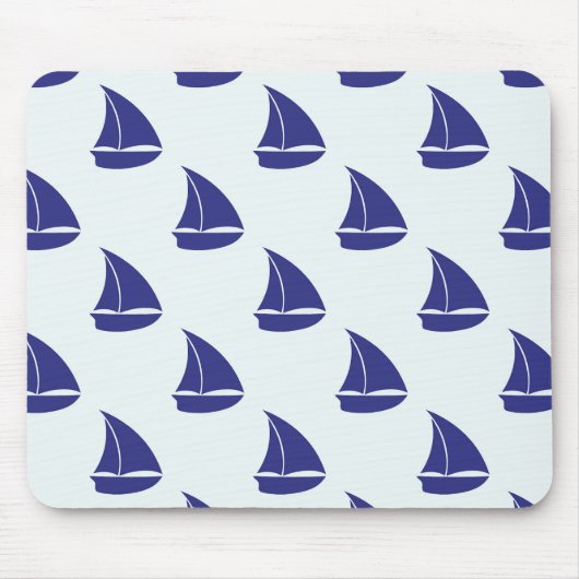 Royal Blue Sailboat Patches Mousepad (Vorne)