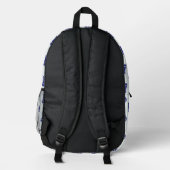 Royal Blue Sailboat Pattern Bedruckter Rucksack (Rückseite)