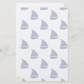 Royal Blue Sailboat Pattern Briefpapier (Vorne/Hinten)