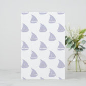 Royal Blue Sailboat Pattern Briefpapier (Stehend Vorderseite)
