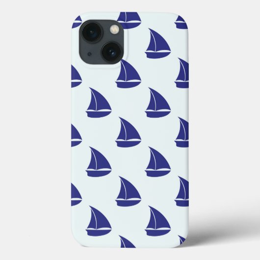Royal Blue Sailboat Pattern Case-Mate iPhone Hülle (Rückseite)