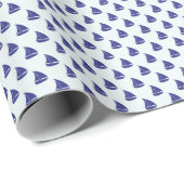Royal Blue Sailboat Pattern Geschenkpapier (Rolleneckpunkt)